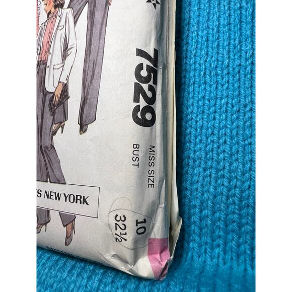 McCalls 7529 boxy blazer pants pencil skirt blouse suit 1980s pattern size 10 - Picture 2 of 5